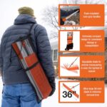 EZ Smart Snow Roof Rake, Adjustable 36IN Blade V-Blade Technology, Prevents Ice Dams, 21ft Reach Pole Included, Quick Assembly, Carrying Bag Included, NO wheels or sharpe edge to damage your shingles.