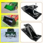 FUYEAR Tractor Bucket Protector, Ski Edge Protector, 2pcs Black Heavy Duty Steel Bucket Attachment for Snow Leaves Removal, Spreading Gravel