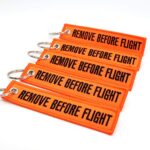 Rotary13B1 Remove Before Flight Keychain – NEON Orange/Black 5PCS