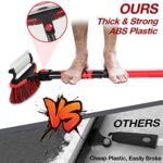 43″ Snow Brush for Car, Ice Scrapers for Car Windshield Extendable Car Snow Scraper and Brush 360°Heavy Duty Detachable Snow Removal Tool with Ergonomic Foam Grip for Car, SUV, Trucks, Vehicle (Red)