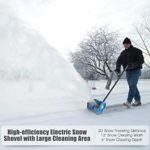 Goplus Electric Corded Snow Thrower, 12-Inch Width 6-Inch Depth Powerful Snow Removal Machine Shoveling Kit w/Dual Safety Switch, 9AMP, 400-lb/Minute (Blue)