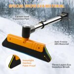 helloleiboo 39.4″ Ice Scrapers for Car Windshield Extendable Snow Brush for Car 12 Adjustable Length Settings with 360° Pivoting Brush Head Snow Removal Tools Snow Brush and Ice Scraper for Truck SUV