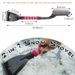 Dickno 26 Inch Snow Brush and Detachable Ice Scraper, No Scratch Car Snow Removal Tool with Comfortable Foam Grip, Universal Vehicle Winter Scraper Accessories for All Cars (Gray & Red)