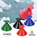 Quvivior Round Windshield Ice Scraper Magic Cone-Shaped Ice Scraper Car Windshield Ice Scraper Frost Removal Funnel Shaped Magic Remover Snow Funnel Winter Tool Car Windshield Outdoor Shovel 4pcs