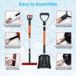 Snow Shovel Brush Removal Tools – 3 in 1 Retractable Car Snow Shovel, Rotatable Snow Brush, Ice Scraper, Car Winter Kit, Portable Emergency Snow Removal Shovel Snow Brush for Car Truck Camping Outdoor