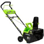 Earthwise SN74018 Cordless Electric 40-Volt 4Ah Brushless Motor, 18-Inch Snow Thrower, 500lbs/Minute, With LED spotlight (Battery and Charger Included)