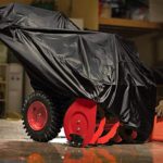 COOSOO Snow Thrower Cover Waterproof Heavy Duty Outdoor Two-Stage Dust-Proof Anti-UV All Weather Protection for Electric Snow Blowers with Locks Drawstring Buckles and Carry Bag