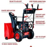 PowerSmart Snow Blower, 26-INCH Remove Width Snow Blower, 4-Stroke 212cc Gas Snow Blower, 2-Stage Electric Start Gas Powered Snow Blower, Color Red and Black, PSS2260L