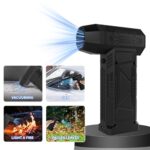 Snow Whiz LED Turbo Blower – High Power Electric Mini Air Blower with LED Light, Portable Turbo Fan for Snow Removal (Black)