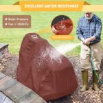 Riding Lawn Mower Cover, Heavy Duty Waterproof Polyester Oxford Tractor Cover UV & Dust & Water Resistant,Universal Fit Decks up to 54″ with Elastic Cord & Storage Bag (Rust Red)