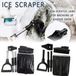 LiuWHweiXunDa Snow Removal Tool, Three-in-one Snow Shovel kit, Snow Shovel with Rotating Brush and ice Scraper, Retractable Handle and Durable Snow Shovel Tool, Suitable for car, Camping, Backyard