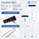 ORIENTOOLS Roof Rakes for Snow Removal, Snow Rake for House Roof, Snow Roof Rake, Roof Snow Removal Tool, Roof Snow Rake, 25″ ABS Blade, Aluminium Telescoping Handle, with Adjustable Height 6.2ft-21ft
