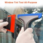 Cotonlake 6″ Small Silicone Squeegee 5-inch Handy Small Rubber Window Shower Squeegee Auto Water Blade for Car Windshield, Window, Mirror, Glass Door, Ice Snow Removal Scraper Tool (Blue and Orange)