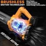 Cordless Leaf Blower for De-Walt 20V Max Battery, 480 CFM Electric Blower with Brushless Motor, Lockable to Maintain Speeds up to 130MPH, Handheld Blower for Snow Blowing, Lawn Care, Yard(No Battery)