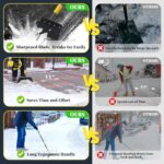 Multifunctional Flat Shovel, 88″ Long Handle Ice Chopper Snow Shovel Spade Heavy Duty Manual Weeder Metal Floor Scraper Garden Tool for Lawn Edging, Digging, Weeding,Scraping, Ice Remove