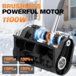 AIDERAR 40V Brushless Cordless Snow Shovel 14″, 2x 20V 4.0AH Batteries Snow Blower, 20FT Snow Throws, 6″ Deep, Powerful Electric Snow Removal with Adjustable 90° Directional Plate &Handle for Driveway