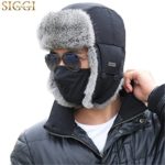 Siggi Mens Rabbit Fur Russian Trapper Hat Black O/S Medium 69185_black