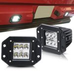 TURBOSII Spot 3X3 4.5In Flush Mount Pods Cube Reverse Backup Lamp Auxiliary Driving Fog Lights Bumper Grille Offroad Work Light For Toyota Tacoma Ford Dodge Ram Pickup Truck Jeep ATV Boat Chevy