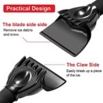 Ice Scraper Snow Frost Ice Removal Tool,Snow Ice Brush,Sturdy,Foam Grip,Compact Size,for Car Auto SUV Truck Windshield Windows – 1/2 Pack (Black*Red-2PC)