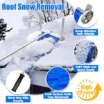 Snow Roof Rake 21FT Aluminium Handle Snow Rake Snow Removal Tool with Wheels and 15FT Oxford Cloth Snow Rake for Clearing Snow Roofs Snow Cars