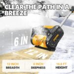 DEVONIC Cordless Snow Shovel,24 Volt 13 Inch 4-Ah Snow Thrower,Snow Blower with Adjustable Front Handle&Telescopic Pole and 2 Batteries.Width 6″. Depth,12″,16.8FT Throw Distance