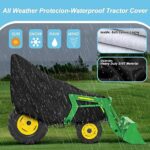 Waterproof Compact Utility Tractors Cover, LP95637 Sun Rain Dust Snow Protection Mower Cover With Cotton Lining for Kubota, Mahindra, Bobcat, John Deere 2320 2520 2720 3120 3320 3520 3720 3203 4105