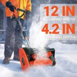 VOLTASK Cordless Snow Shovel, 20V | 12-Inch Cordless Snow Blower, Battery Snow Blower with Directional Plate & Adjustable Front Handle (4-Ah Battery & Quick Charger Included), SS-20E