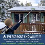 EVERSPROUT Never-Scratch SnowBuster 7-to-24 Foot (Up to 30 Ft Standing Reach) | Pre-Assembled Extendable Roof Rake for Snow Removal | Heavy-Duty Aluminum, Soft Foam Pad | Exclusive Push/Pull Design