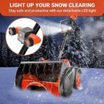 VOLTASK Cordless Snow Shovel with Wheels, 40V | 16-Inch | 4-Ah Brushless Cordless Snow Blower, Battery Snow Blower with Directional Plate & LED Lights (2 * 20V Battery & Dual Quick Charger Included)
